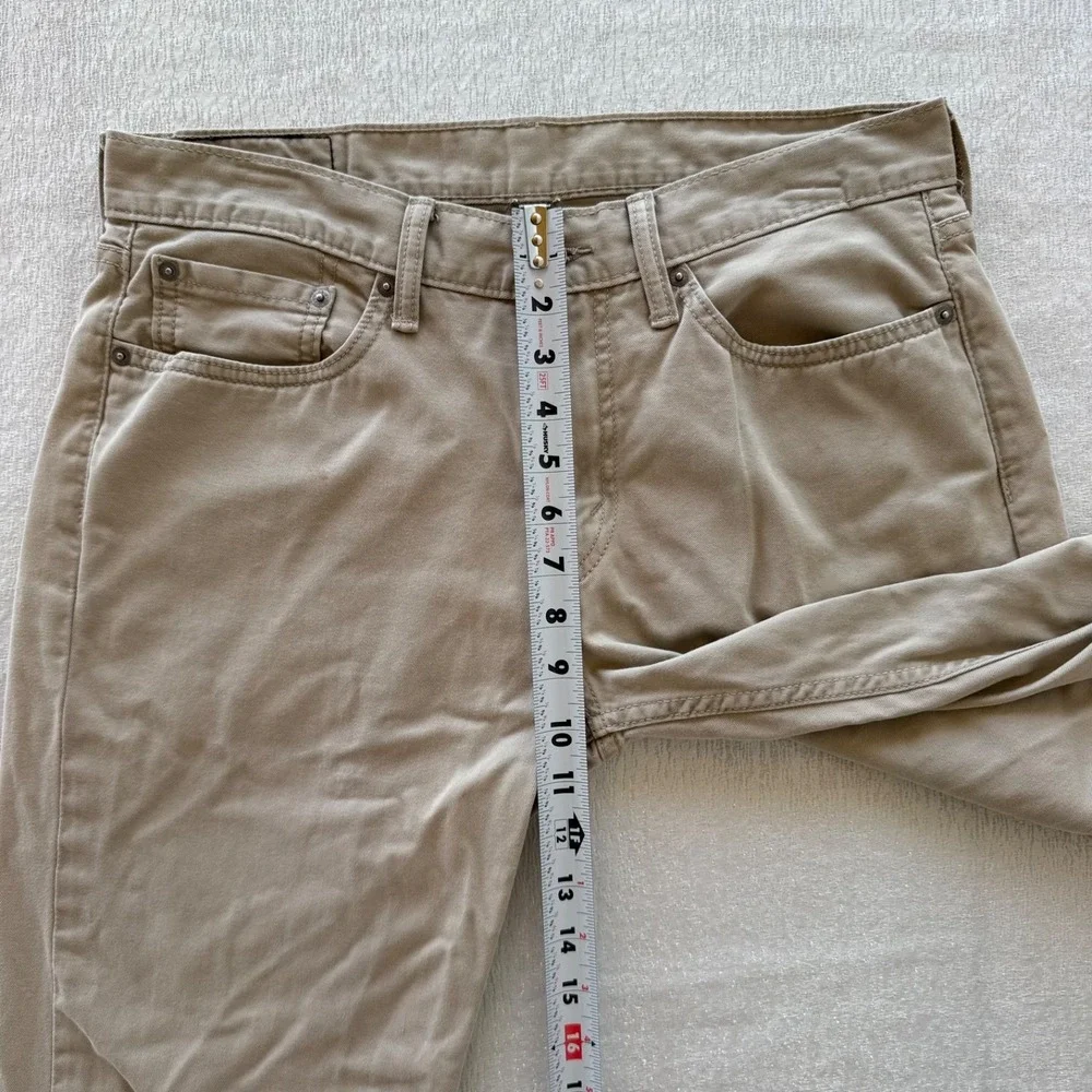 Levi's 514 Straight Fit Pants Mens 32x30 Khaki Tan Stretch Cotton Twill 5 Pocket